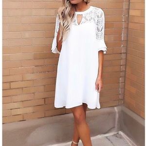 Size small of white lace top dress NWT